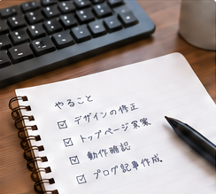 ノートとキーボードのイメージ